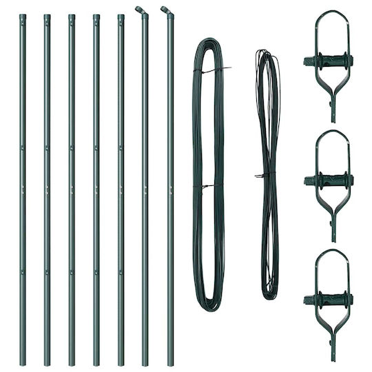 vidaXL Zaunpfahl für den Garten aus Stahl 3.2x210cm 7Stück Green