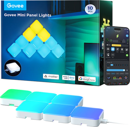 Govee Smarte Mini Panelen Licht Erweiterung 6er Pack – Erweitern Sie Ihre Kreative Beleuchtungsanlage