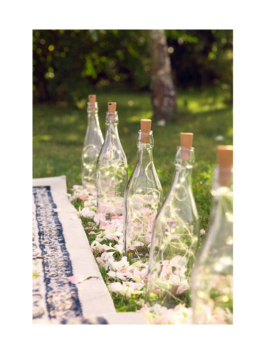 PartyDeco Dekorative Lampe Flasche Kupfer