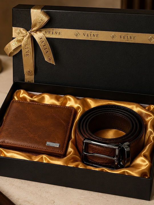 Herrenbrieftasche Braun Set