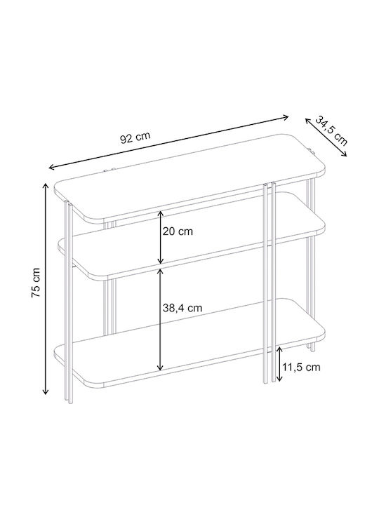 Notus Console Table from Wood & Metal Sapphire Oak L92xW34.5xH75cm