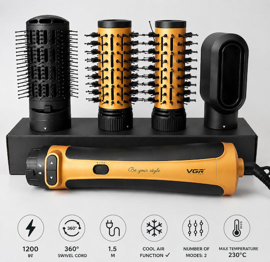 VGR Electric Brush with Air & Rotating Head for Hair Straightening and Curls 1200W