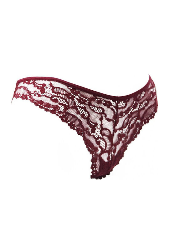 Damen Brasilien mit Spitze Burgundy