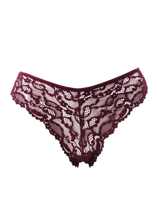 Damen Brasilien mit Spitze Burgundy