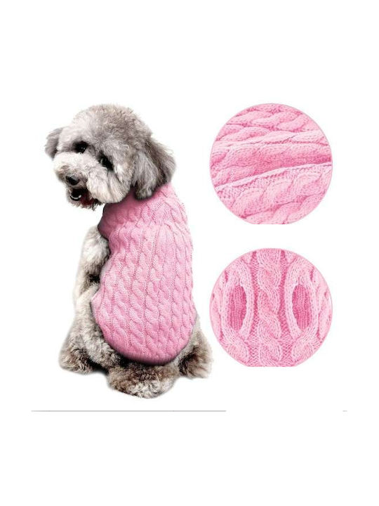 Dog Sweater Warm Soft Knitted Pink Size Xl