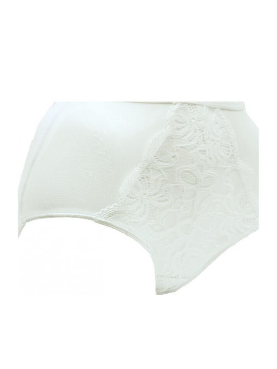High-waisted Women's Slip with Lace Ecru