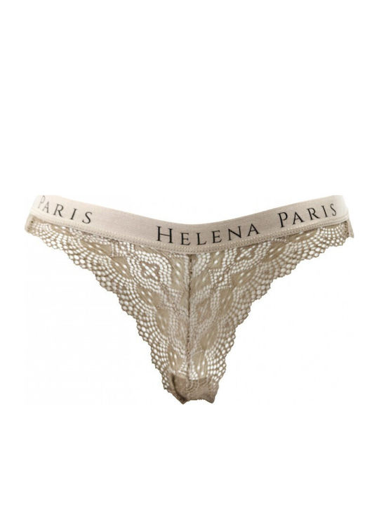 Damen Brasilien mit Spitze Beige