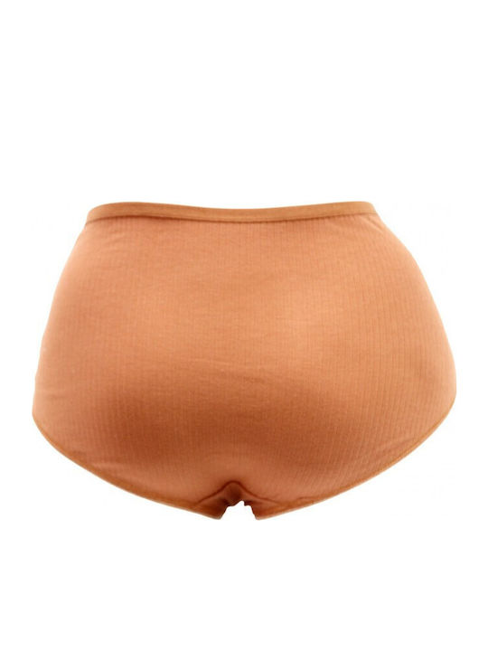 Hochtailliert Damen Slip mit Spitze Orange