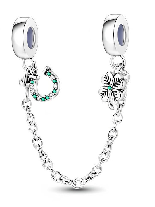 Trusky Charm Potcoavă din Argint cu Zircon Verde