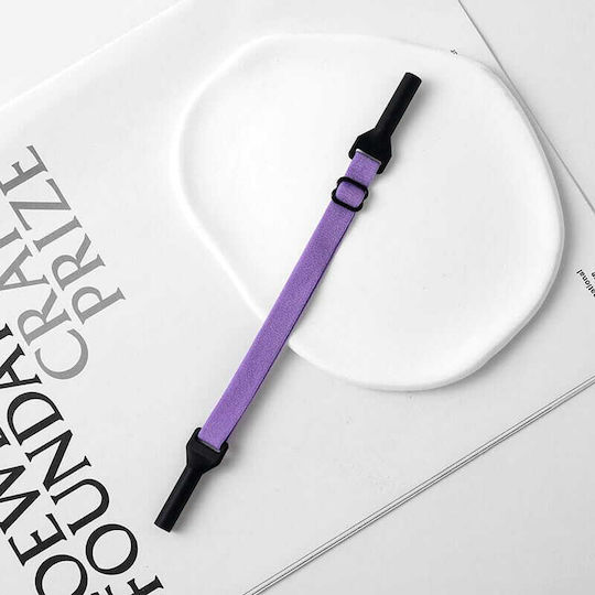 Verstellbares Elastisches Brillenband Silikonhaken Lila