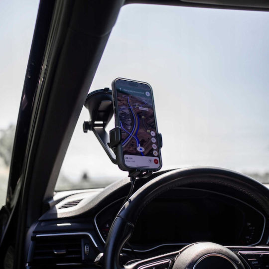 Spacecase Ufuzon Handyhalterung Auto mit verstellbaren Haken und kabellosem Aufladen Schwarz