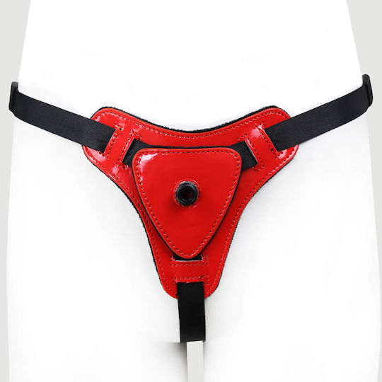 Strap On Harness Realistic Dildo & Screw-lock Red