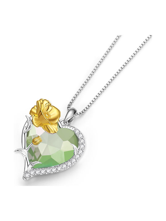 Trusky Necklace with Heart Design in Silver with Zircon