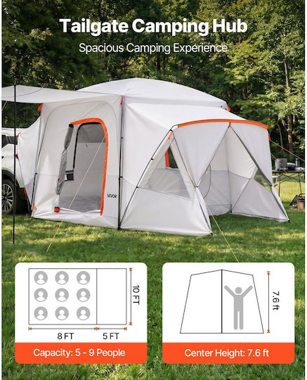 Vevor SUV Σκηνή Camping Αυτοκινήτου 3 Εποχών για 9 Άτομα 396x305εκ.