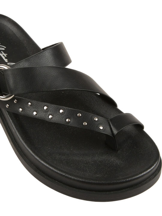 Damen Flache Sandalen Schwarz