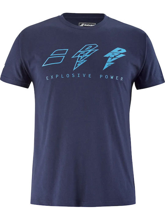 Babolat Drive 4US21441X-4086 Men's Blue Tennis Shirt
