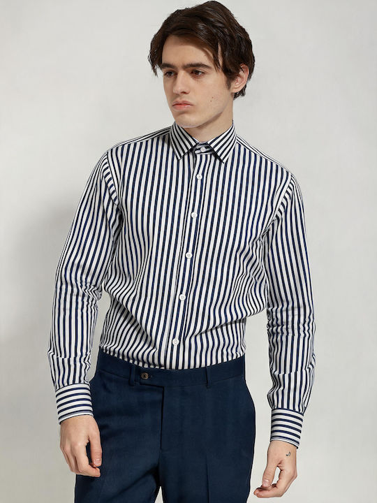 Long Sleeve Striped Blue Shirt