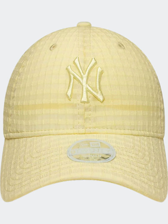 New Era New York Yankees Women's MLB Seersucker Pastel Yellow 9Twenty Adjustable Cap Women's Jockey Yellow