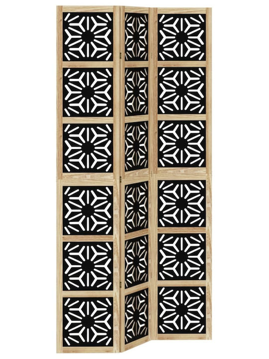 vidaXL Decorativ Paravan Lemn cu 3 Panouri 105x220cm