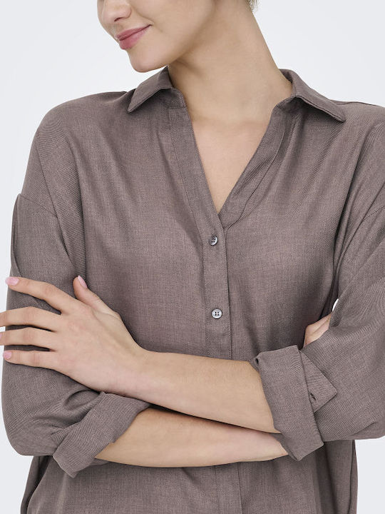 Long Sleeve Women's Shirt Brown