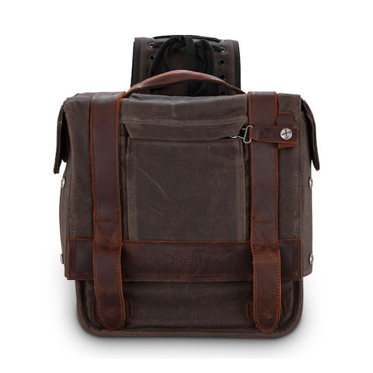 Burly Voyager Throwover Satteltaschen Dunkel Eiche