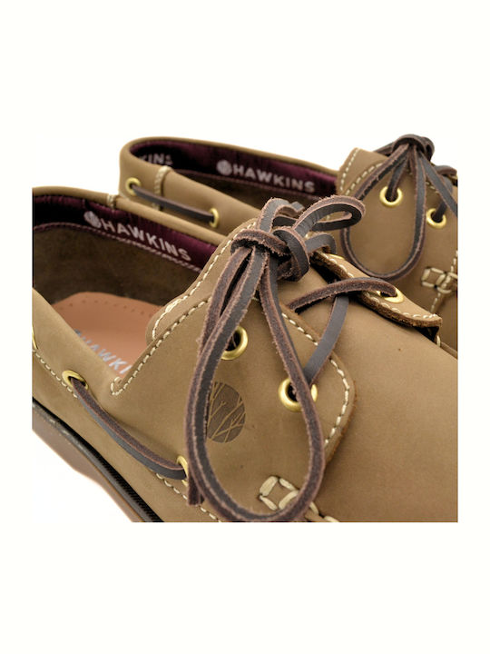 Leather Men's Boat Shoes in Brown Colour