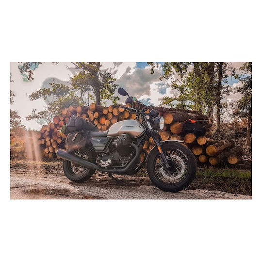 Longride Old Chopper Wachsig Baumwoll Satteltaschen Khaki