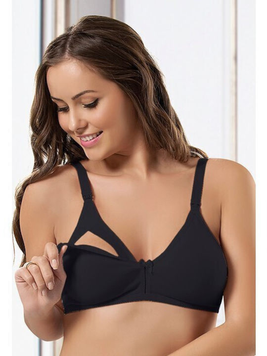 NBB Lingerie Βαμβακερό Σουτιέν Εγκυμοσύνης & Θηλασμού με Clips Μαύρο