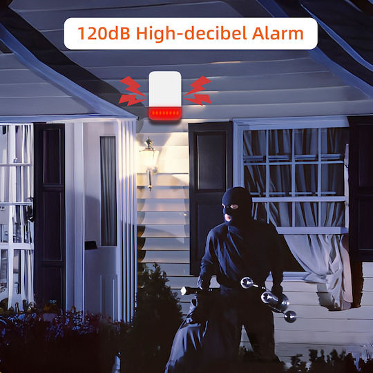 Powertech RF Alarm Siren Battery for Outdoor Use 120dB with Red Light 18x27cm