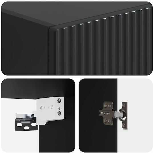 vidaXL 3416809 Στήλη Μπάνιου Δαπέδου 33x34.5x87cm Μαύρη