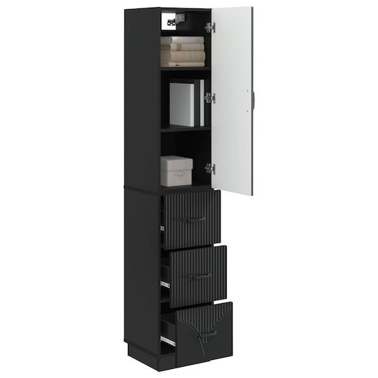 vidaXL Στήλη Μπάνιου Δαπέδου Μ33xΒ34.5xΥ87cm Μαύρη