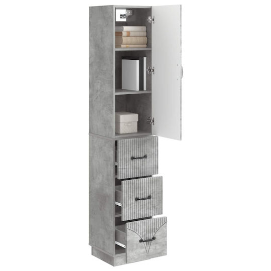 vidaXL Bathroom Floor Column Cabinet L33xD34.5xH87cm Gray