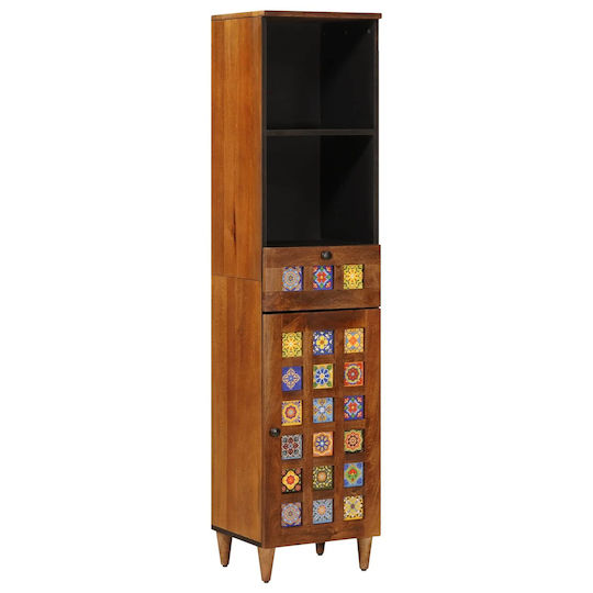 vidaXL 4018246 Στήλη Μπάνιου Τοίχου 38x33.5x160cm Καρυδί