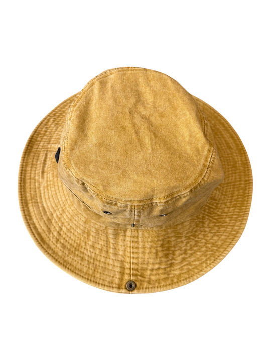 DENIA ACCESSORIES Υφασμάτινo Ανδρικό Καπέλο Στυλ Safari Κίτρινο