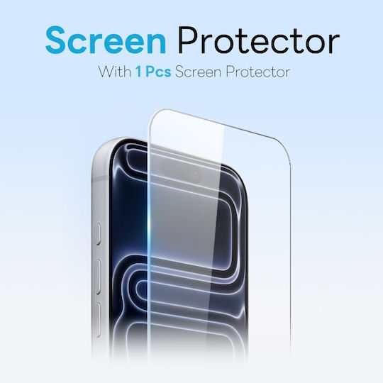 Northjo Protection Set 3 In 1 Hard Case Stand Screen Camera Protection Semi-Transparent Orange Apple iPhone 17 Pro Max
