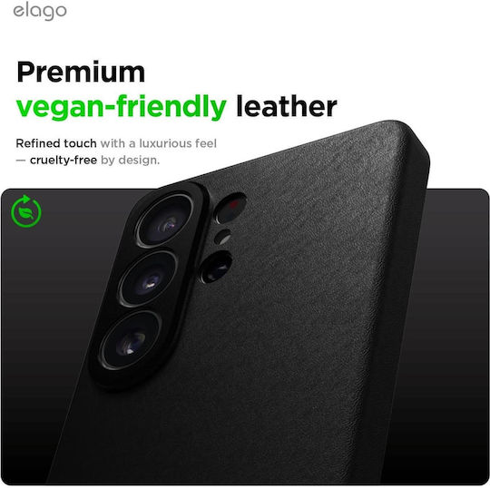 Husă Samsung Galaxy S26 Ultra Elago Magnetic Leather Vegan Piele Magsafe Negru Egs26msle69-bk