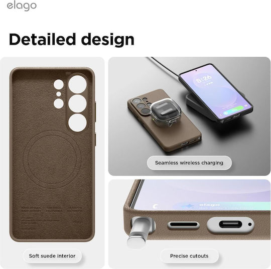 Θήκη Samsung Galaxy S26 Ultra Elago Magnetic Leather Vegan Δέρμα Magsafe Taupe Egs26msle69-tou