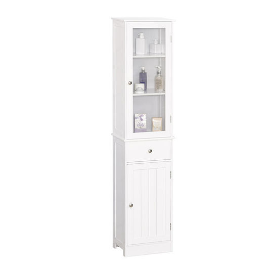 Kleankin 834-291 Floor Bathroom Column Cabinet L40xD27xH171.5cm White