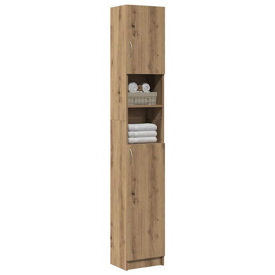 vidaXL 856049 Στήλη Μπάνιου Δαπέδου 32x25.5x190cm Δρυς