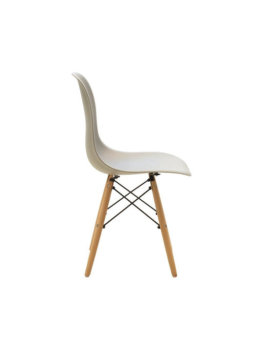 Julita Dining Armchair Made of Polypropylene Cappuccino 46x52x80cm