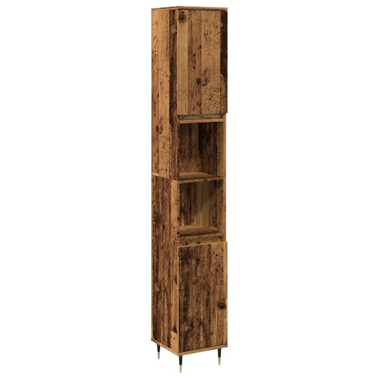 vidaXL Στήλη Μπάνιου Τοίχου 30x30x190cm Δρυς