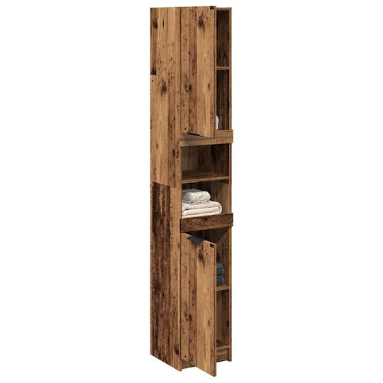 vidaXL 856943 Στήλη Μπάνιου Δαπέδου 32x34x188.5cm Καφέ