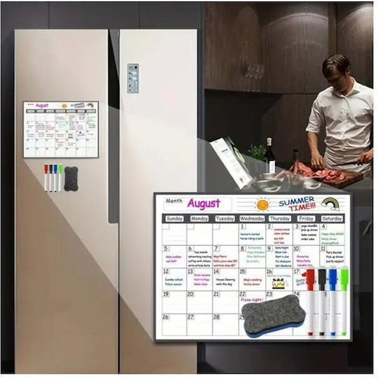 Magnetic Monthly Planning Board Fridge 4 Markers Eraser 26x35cm Aria Trade
