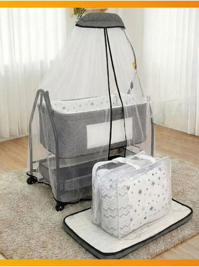 SteweHome Babywiege mit Matratze und Rädern