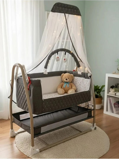 SteweHome Babywiege mit Matratze und Rädern Gelb
