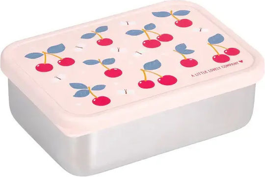A Little Lovely Company Stainless Steel Kids' Food Container 0.9l Pink 17.5 x 12.5 x 6cm