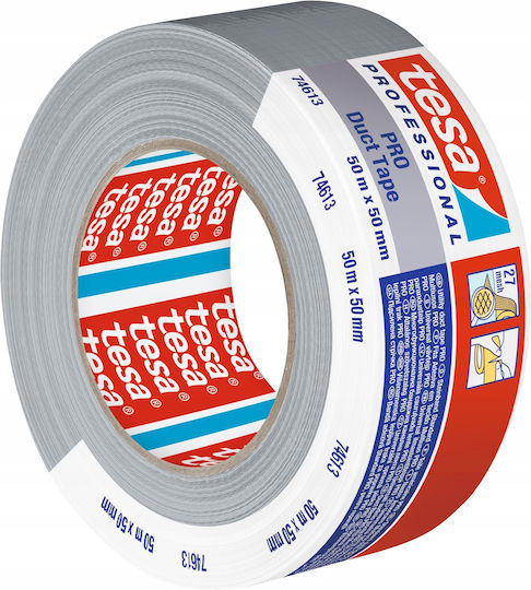 Tesa Αυτοκόλλητη Υφασμάτινη Ταινία Ασημί 50mx50mm 2τμχ