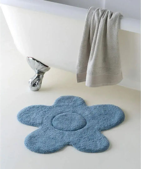 Kentia Set Badematten Baumwolle Rund Daria 000081123 Blau Φ60cm