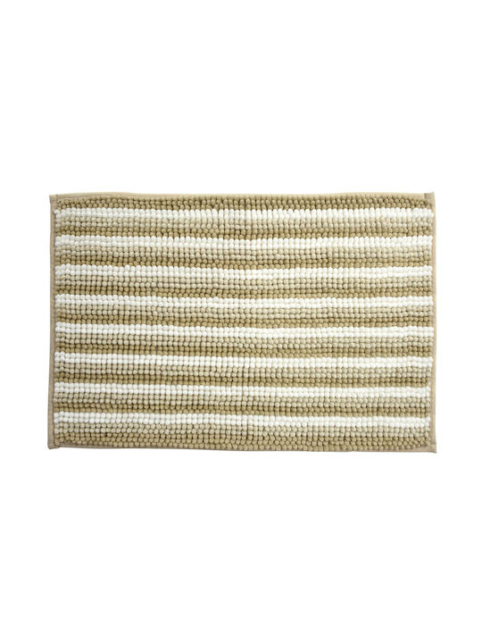 MRShome Antirutsch Badematte DF-0063001 Braun/Weiß 60x40cm