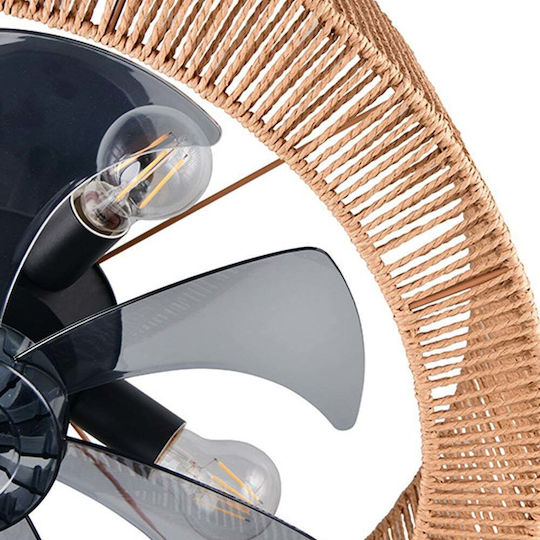 Trio Lighting Ceiling Fan 61cm with Brown Light Fixture